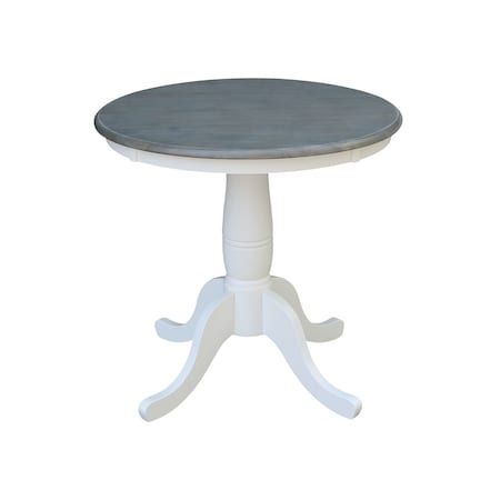 International Concepts Round 30 in Rd Top Ped Table, Dining Ht, White/Heather Gray, 30 W, 30 L, 29.1 in H, Wood K05-30RT